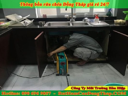 Thông bồn rửa chén Đồng Tháp Hòa Hiệp 24/7 rẻ nhanh sạch